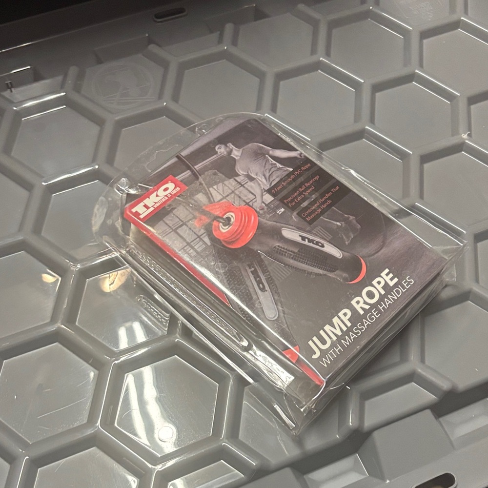 TKO Red and Black Jump Rope with Massage Handles